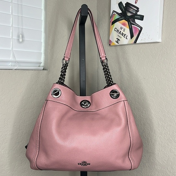 Coach Handbags - Coach Turnlock Edie Shoulder Bag in Pink